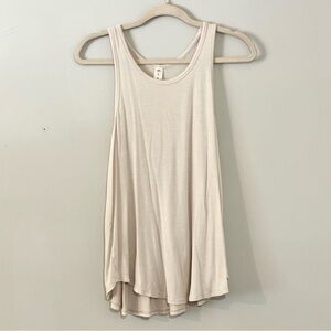 MTS Cream Flowy Tank Top Racerback Lightweight Size S